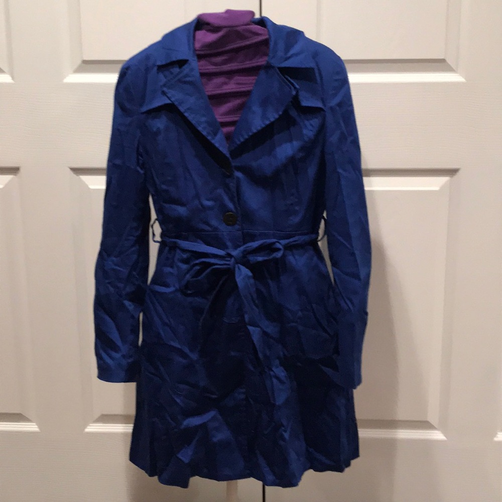 Blue Lightweight Button-Down Coat